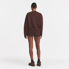 SWEATER KNIT LOGO SHORT | COCOA EGRET