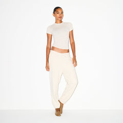 COTTON FLEECE JOGGER | OATMEAL HEATHER