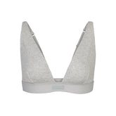 COTTON RIB PLUNGE BRALETTE | LIGHT HEATHER GREY