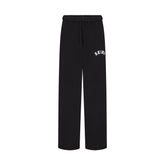 COTTON FLEECE STRAIGHT LEG PANT | ONYX SNOW ARCHED SKIMS LOGO