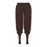 COTTON FLEECE LEG WARMER SWEATPANT WITH EMBOSSED LOGO | ESPRESSO