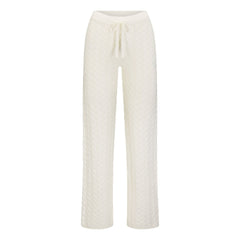 SWEATER KNIT CABLE STRAIGHT LEG PANT | IVORY