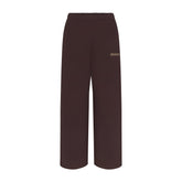COTTON FLEECE DOUBLE WAISTBAND PANT WITH EMBOSSED LOGO | ESPRESSO