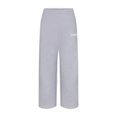 COTTON FLEECE STRAIGHT LEG PANT WITH EMBOSSED LOGO | HEATHER GREY