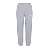 COTTON FLEECE JOGGER WITH EMBOSSED LOGO | HEATHER GREY