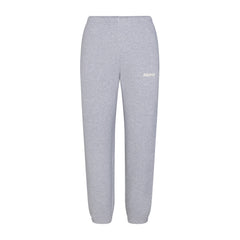 COTTON FLEECE JOGGER WITH EMBOSSED LOGO | HEATHER GREY