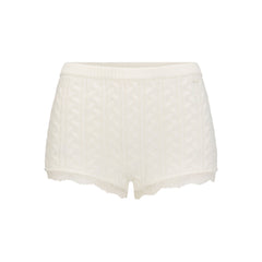 SWEATER KNIT CABLE MICRO SHORT | IVORY