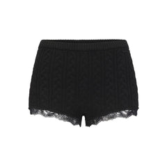 SWEATER KNIT CABLE MICRO SHORT | ONYX