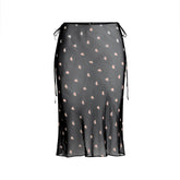 SKIMS ROMANCE MIDI SKIRT | OBSIDIAN SPACED HEARTS
