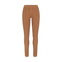 SNOW BUNNY CABLE KNIT LEGGING | DARK HONEY