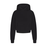 COTTON FLEECE CROPPED HOODIE WITH EMBOSSED LOGO | ONYX
