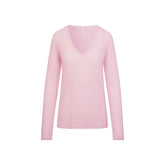 AIRY CASHMERE V-NECK PULLOVER | CHERRY BLOSSOM