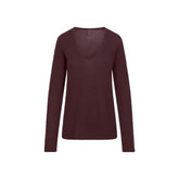 AIRY CASHMERE V-NECK PULLOVER | CURRANT