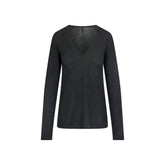 AIRY CASHMERE V-NECK PULLOVER | ONYX