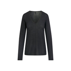 AIRY CASHMERE V-NECK PULLOVER | ONYX