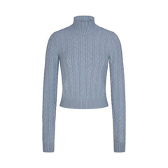 SWEATER KNIT CABLE TURTLENECK | FOG