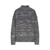 TEXTURED KNIT BRUSHED OVERSIZED PULLOVER | LAGOON HEATHER