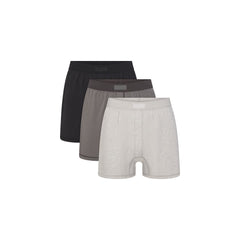SKIMS COTTON MENS KNIT BOXER 3-PACK | HEATHER MULTI