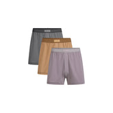 SKIMS COTTON MENS KNIT BOXER 3-PACK | RUSSET MULTI
