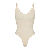 SEAMLESS SCULPT THONG BODYSUIT | SAND