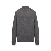 TWEED KNIT TEXTURED OVERSIZED TURTLENECK | DARK HEATHER GREY