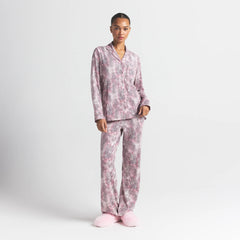 SKIMS SLEEP LONG SLEEVE BUTTON UP SLEEP SET | BLOOM MINI MULTI ANIMAL