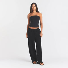 COTTON FLEECE STRAIGHT LEG PANT | ONYX