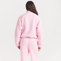 TEDDY BOXY ZIP UP JACKET | CHERRY BLOSSOM