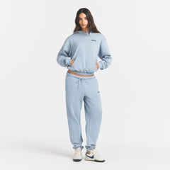 COTTON FLEECE HOODIE WITH EMBOSSED LOGO | FOG