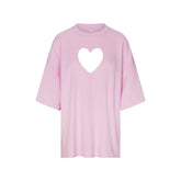 WORN IN JERSEY OVERSIZED HEART T-SHIRT | BABY PINK