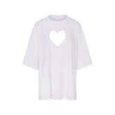 WORN IN JERSEY OVERSIZED HEART T-SHIRT | SNOW