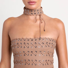 LUDOVIC DE SAINT SERNIN X SKIMS WAXED COTTON CHOKER | SIENNA