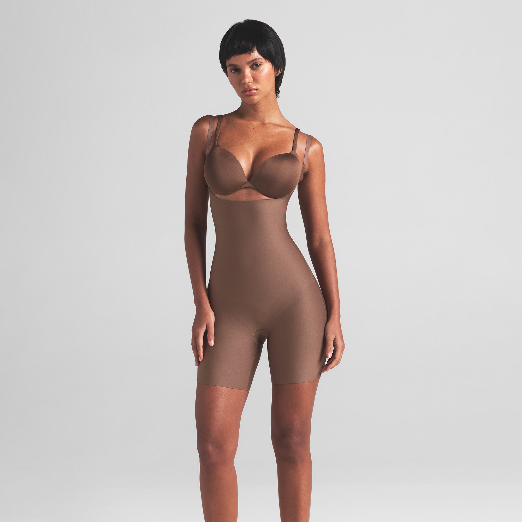 SKIMS BODY CORE SCULPT OPEN BUST MID THIGH BODYSUIT | JASPER