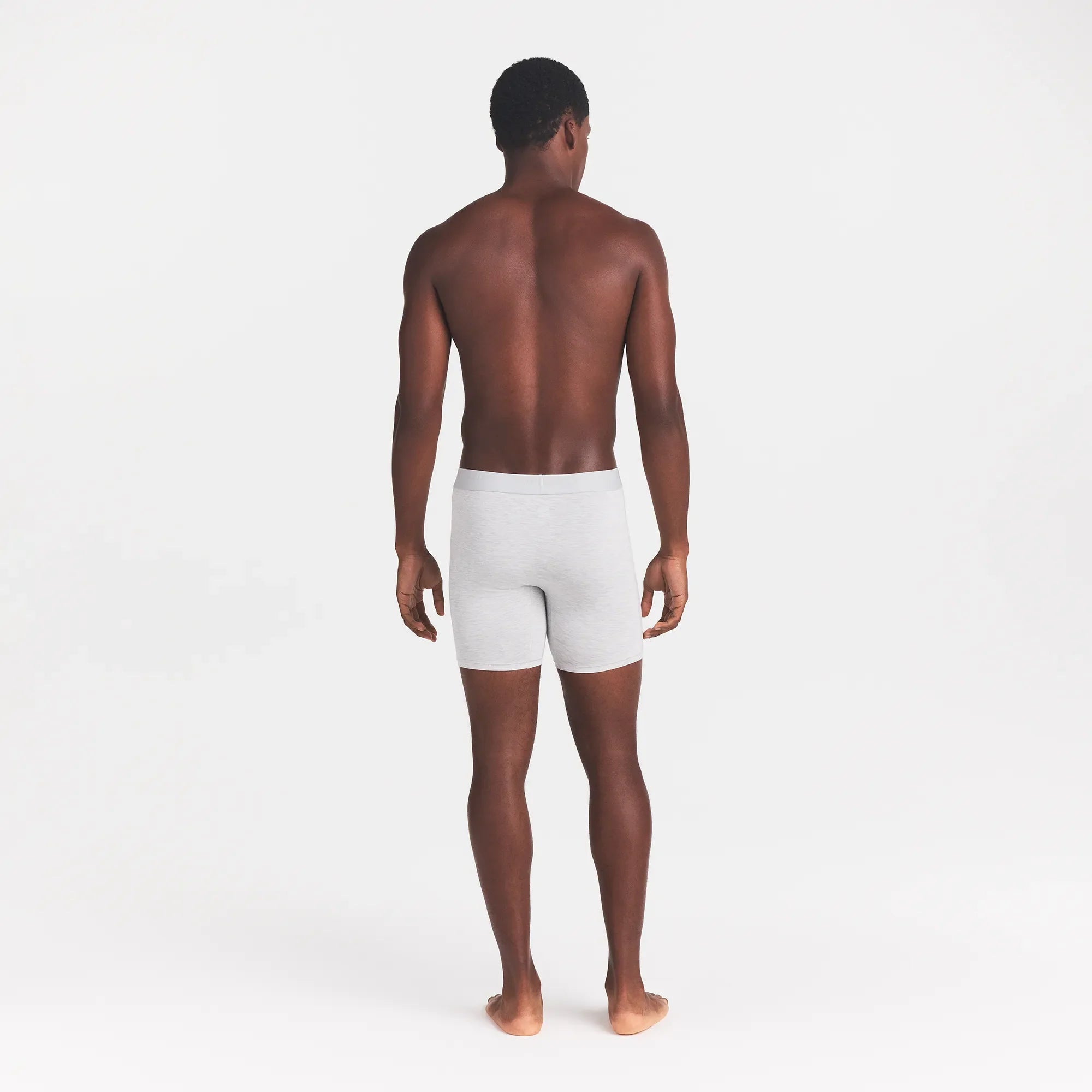 SKIMS STRETCH MENS 5 INCH BOXER BRIEF | LIGHT HEATHER GREY
