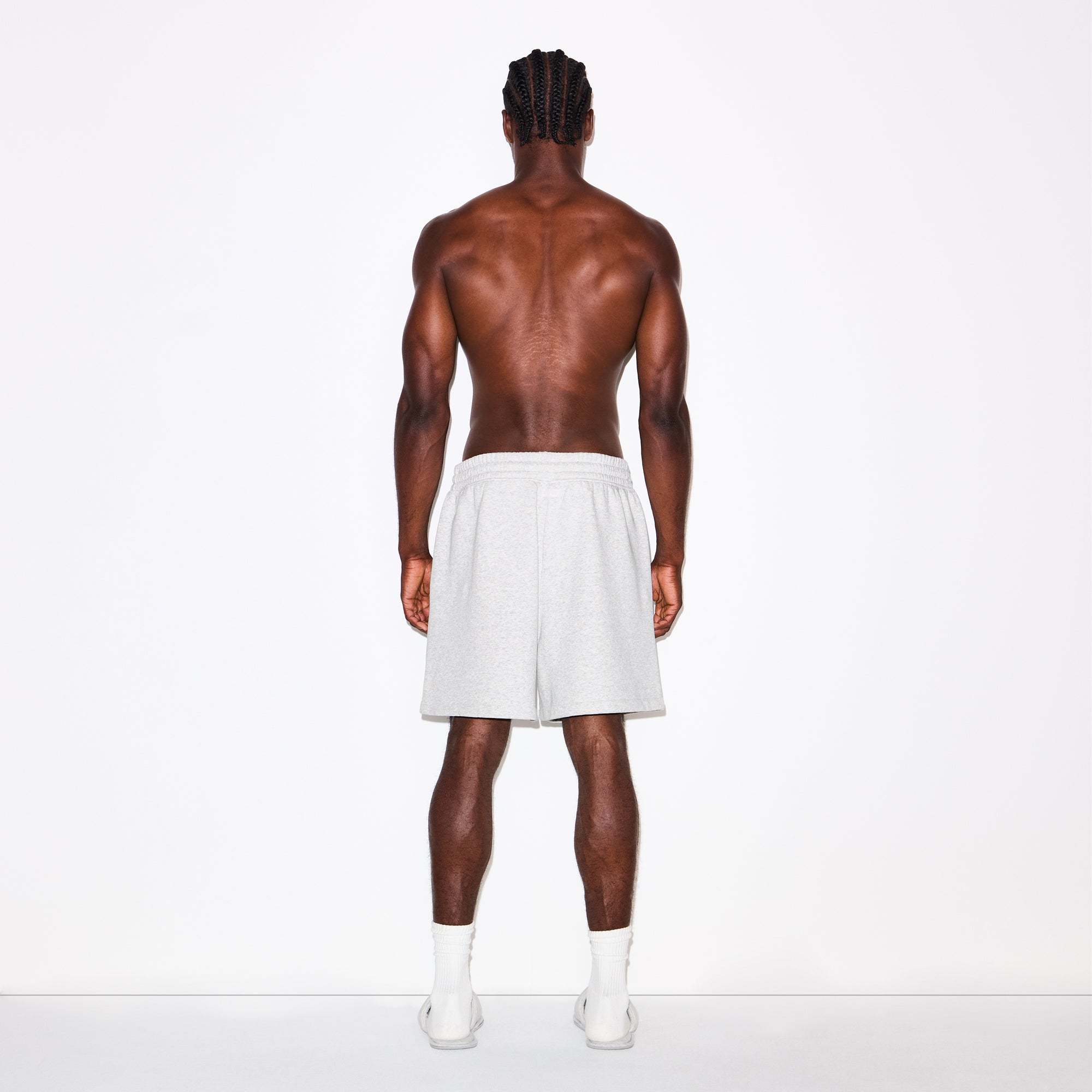 FLEECE LOUNGE MENS RELAXED SHORT | LIGHT HEATHER GREY
