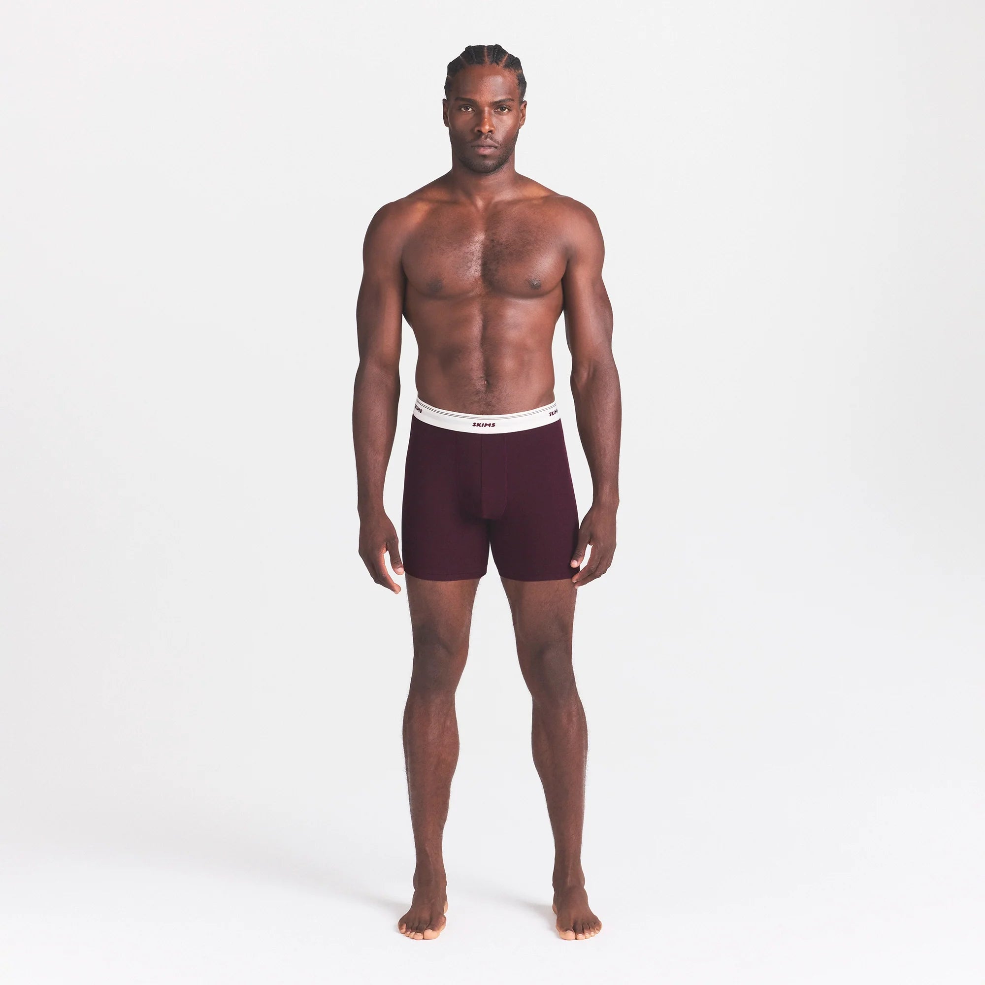 SKIMS COTTON RIB MENS 5" BOXER BRIEF | CURRANT