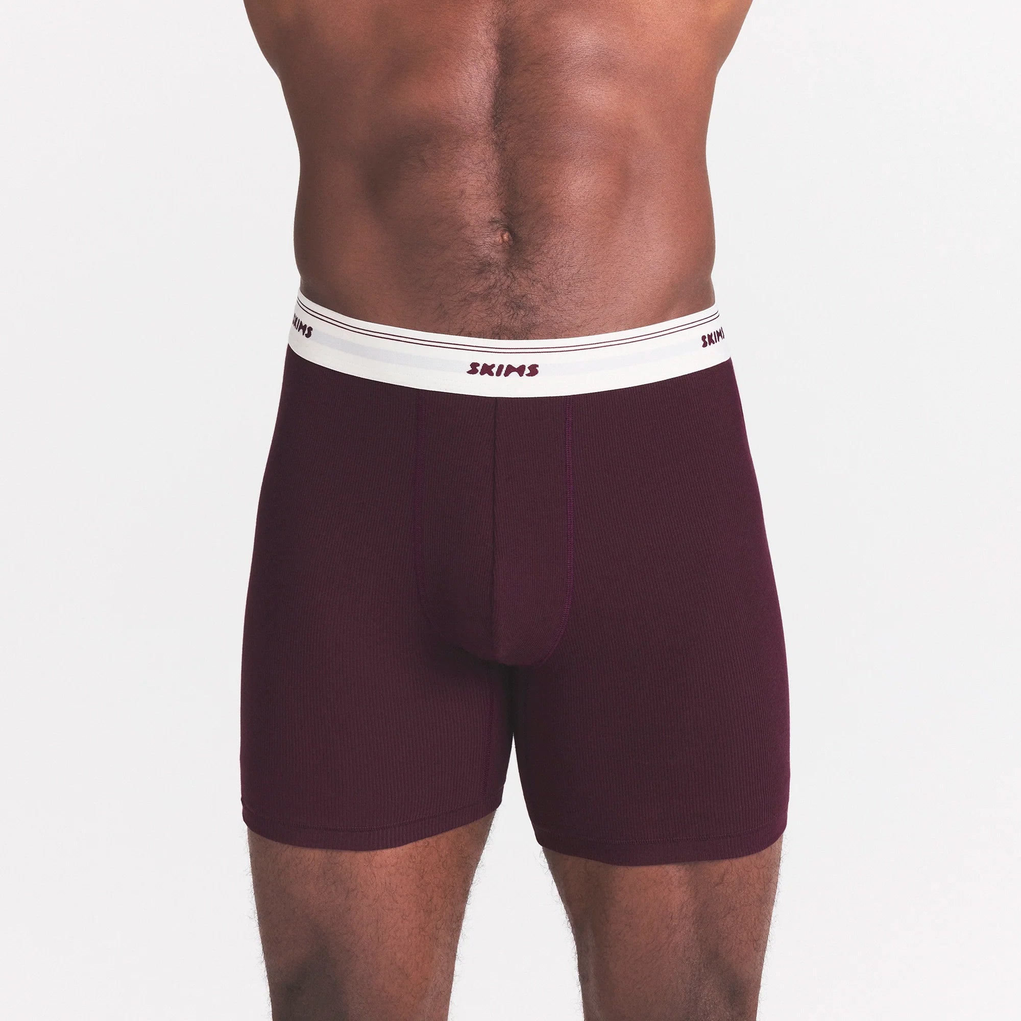 SKIMS COTTON RIB MENS 5" BOXER BRIEF | CURRANT