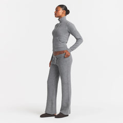 TEXTURED KNIT SHERPA PANT | DARK HEATHER GREY