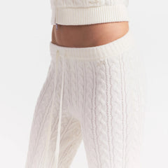 SWEATER KNIT CABLE STRAIGHT LEG PANT | IVORY