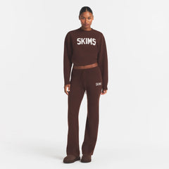 SWEATER KNIT LOGO PANT | COCOA EGRET