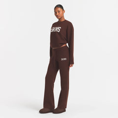 SWEATER KNIT LOGO PANT | COCOA EGRET