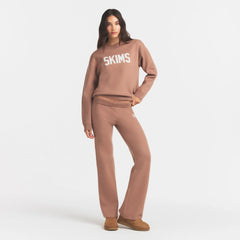 SWEATER KNIT LOGO PANT | SIENNA EGRET