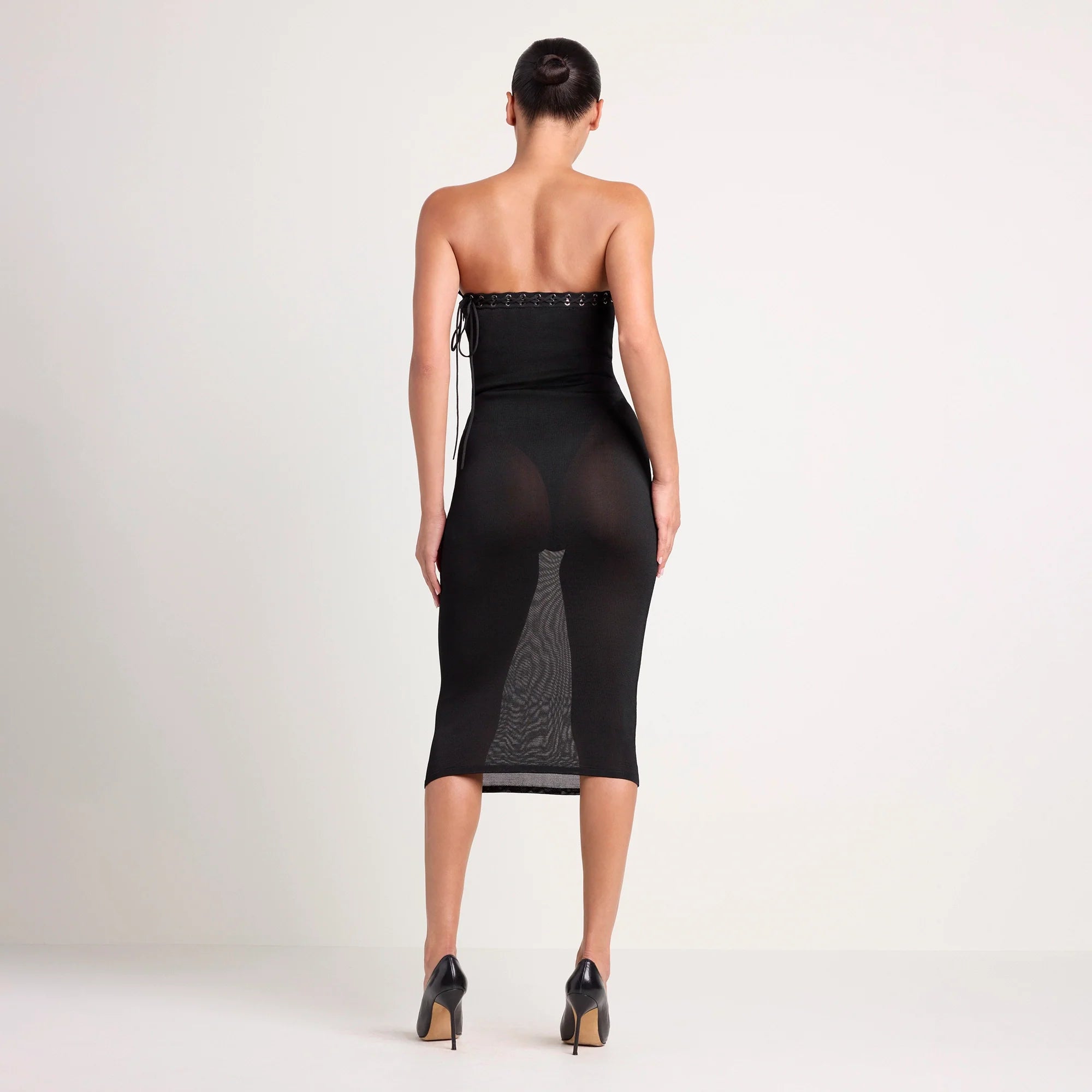 LUDOVIC DE SAINT SERNIN X SKIMS REFINED KNIT STRAPLESS DRESS | ONYX