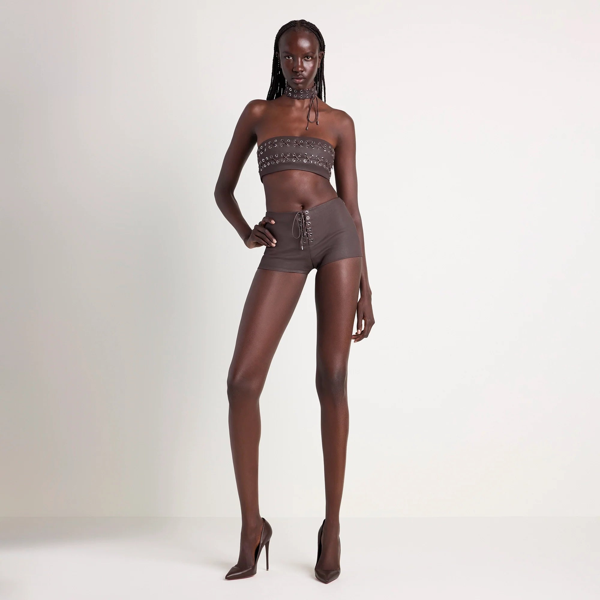 LUDOVIC DE SAINT SERNIN X SKIMS WAXED COTTON BANDEAU | COCOA