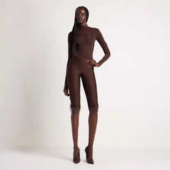LUDOVIC DE SAINT SERNIN X SKIMS MILKY SHEER MOCK NECK LONG SLEEVE TOP | COCOA