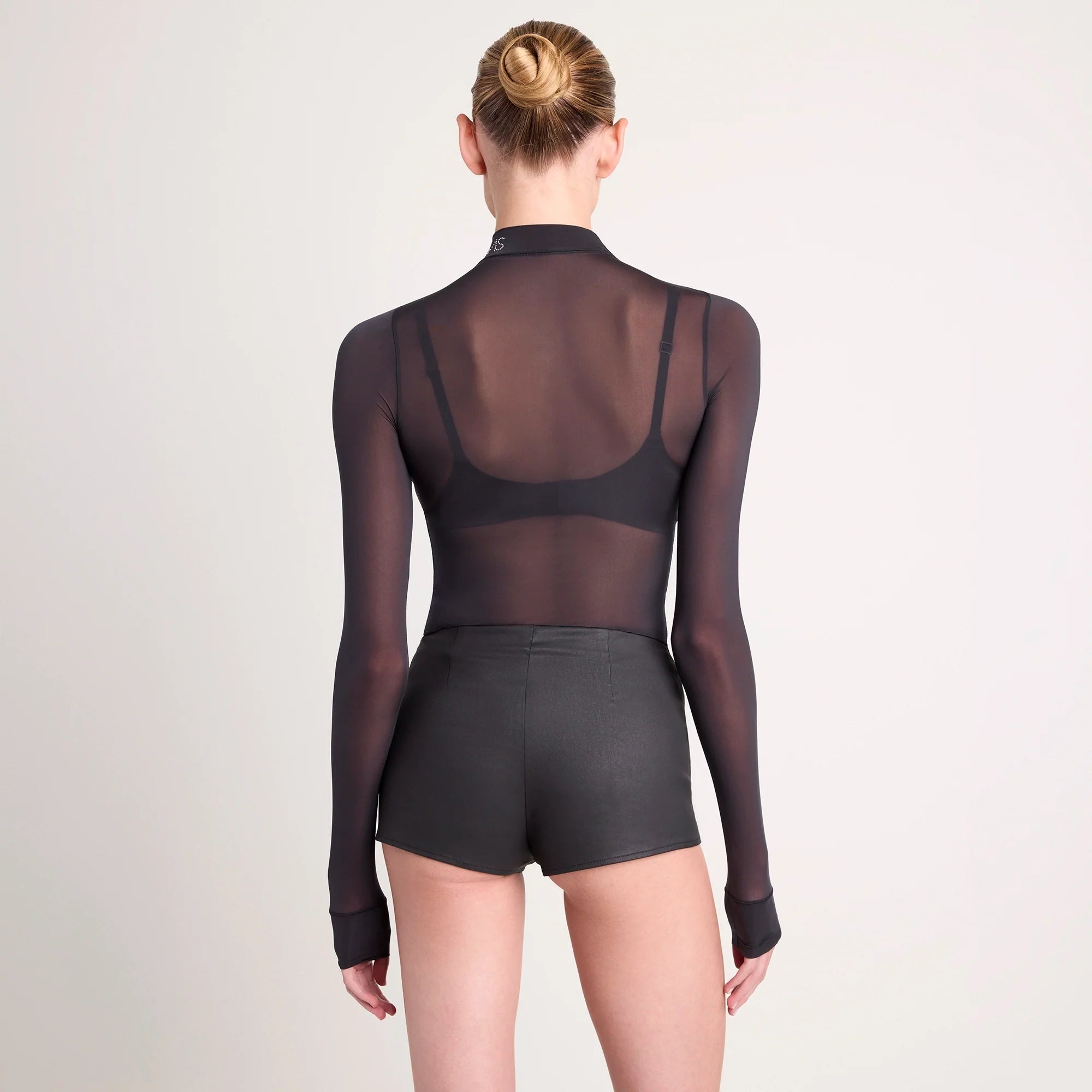 LUDOVIC DE SAINT SERNIN X SKIMS MILKY SHEER MOCK NECK LONG SLEEVE TOP | ONYX