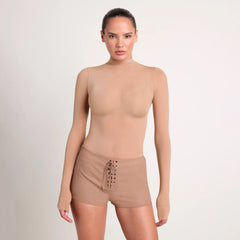 LUDOVIC DE SAINT SERNIN X SKIMS MILKY SHEER MOCK NECK LONG SLEEVE TOP | SIENNA