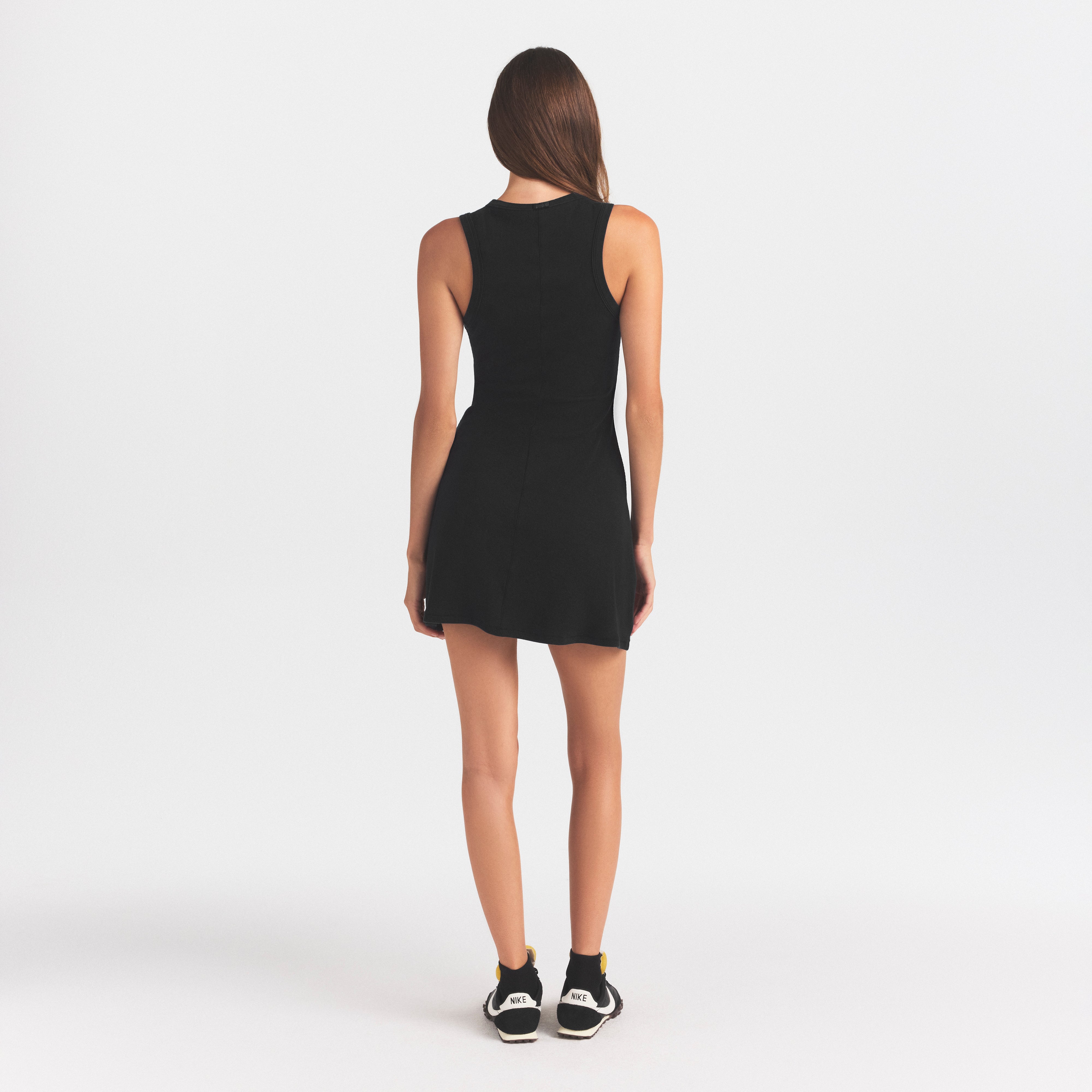 COTTON RIB TANK DRESS | SOOT