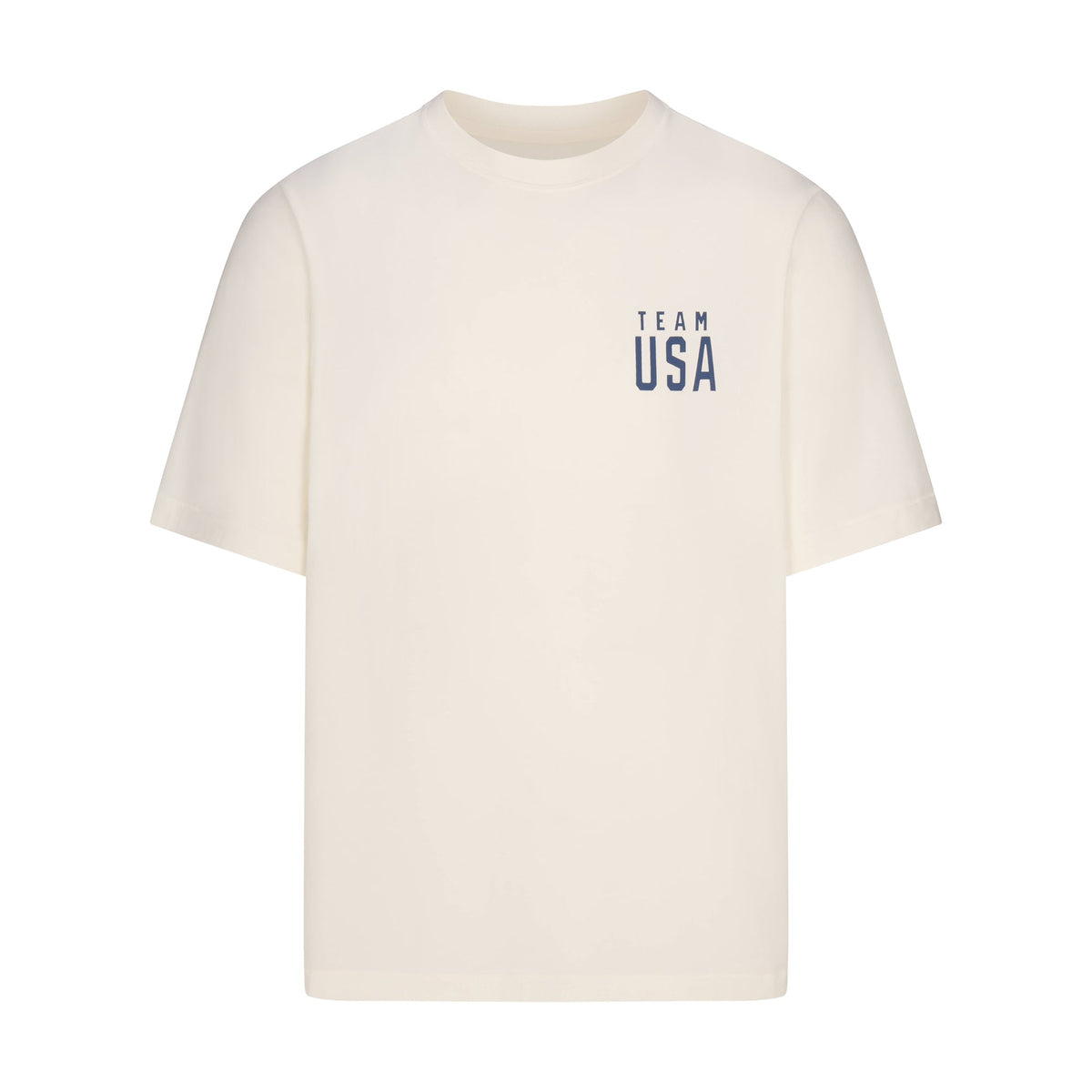 SKIMS FOR TEAM USA JERSEY SLEEP MENS OLYMPIC T-SHIRT | ECRU