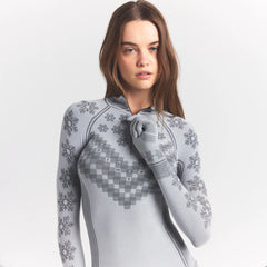 SKIMS FIRST LAYERS HALF ZIP LONG SLEEVE | MIRROR WINTER FAIRISLE